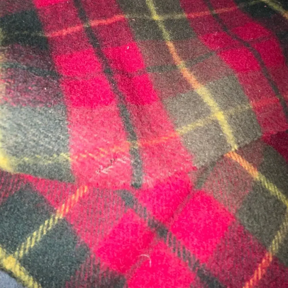 Cisco Scarf Red Plaid Cashmere Wool Hand Loomed Muffler 48